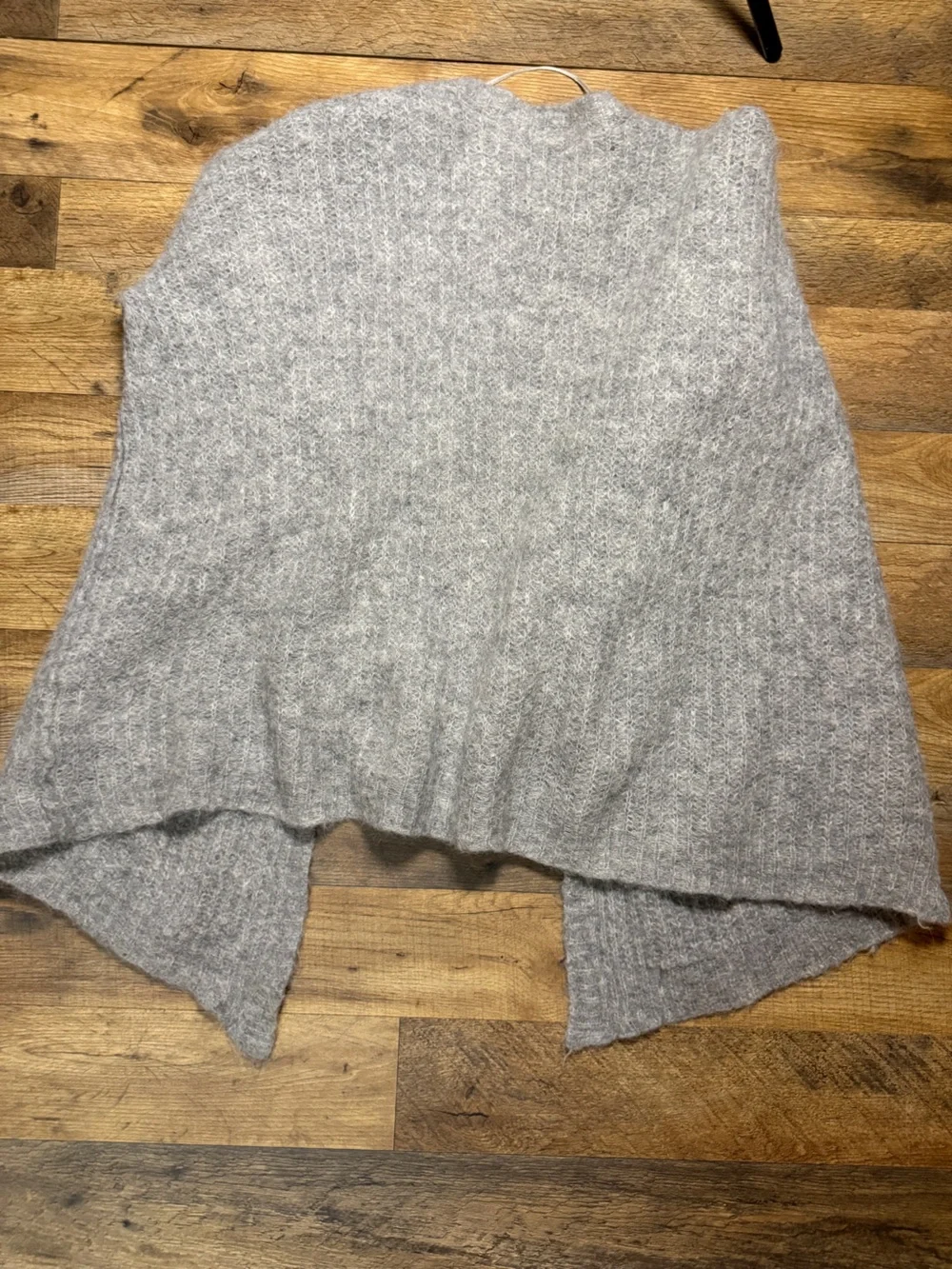 Free People Grey Alpaca Blend Open Front Knit Cardigan Sweater Size Large
